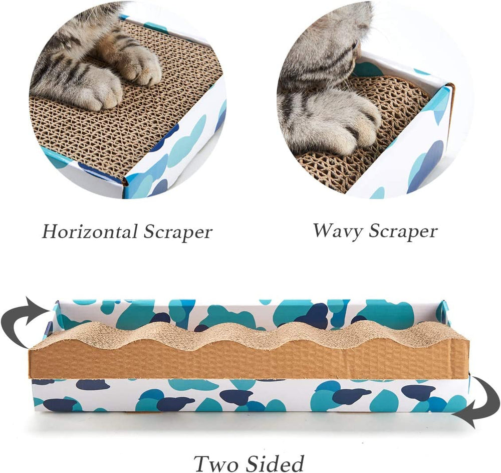 Reversible Cat Cat Scratch Pad Kitty Corrugated Scratching Bed Catnip Included (1 Pack)