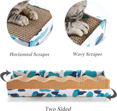 Reversible Cat Cat Scratch Pad Kitty Corrugated Scratching Bed Catnip Included (1 Pack)