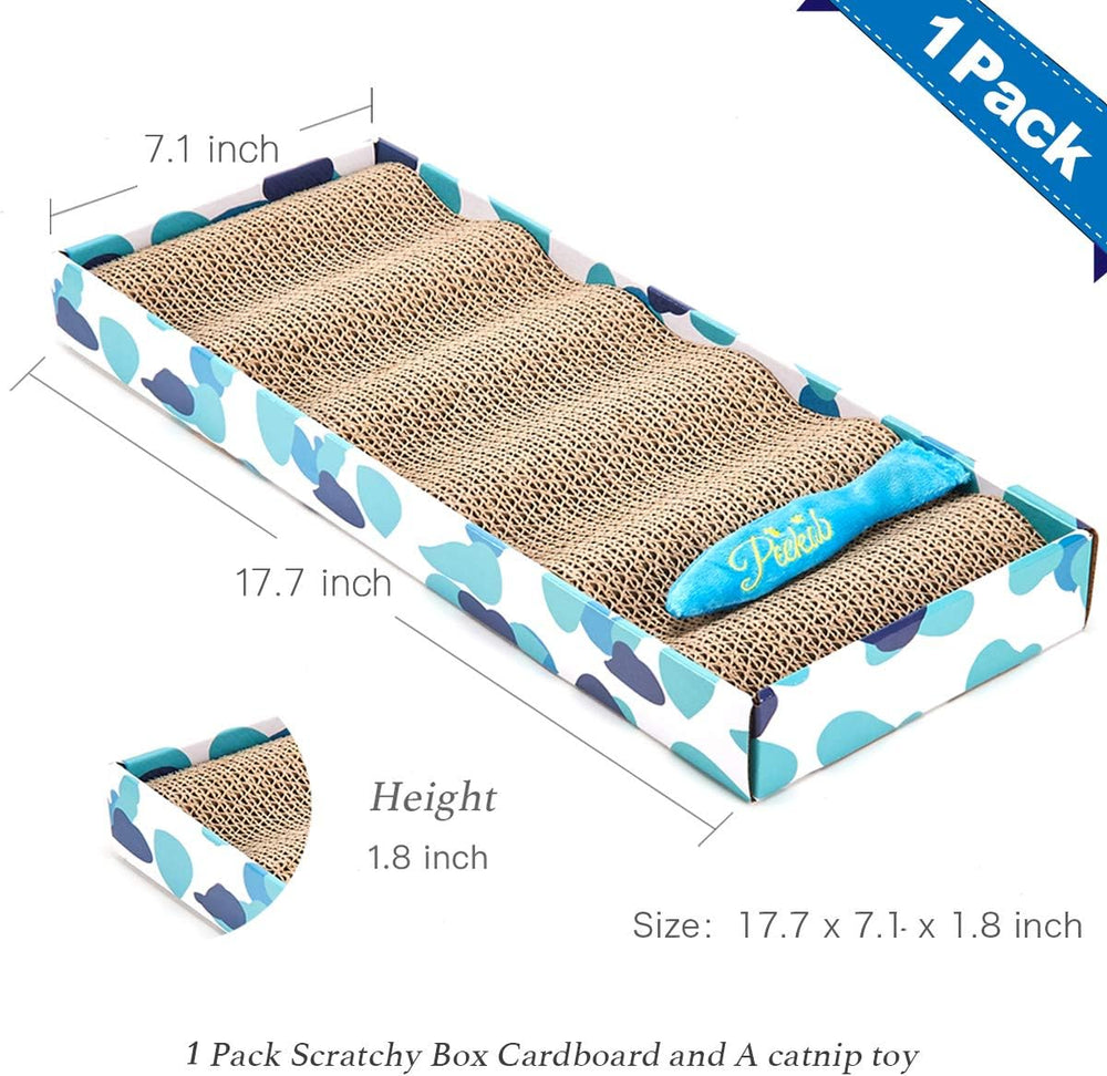 Reversible Cat Cat Scratch Pad Kitty Corrugated Scratching Bed Catnip Included (1 Pack)