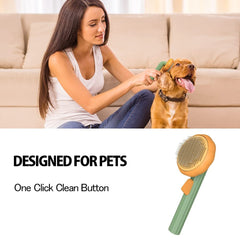 Self-Cleaning Slicker Brush – Gentle Pet Grooming