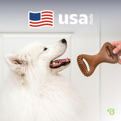 Aggressive Chewers: Unbreakable Dental Dog Bone with Real USA Bacon