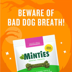Get Fresh Breath: 40-Count Minties Dental Bone Treats for Dogs Under 40 lbs | Vet Recommended