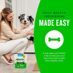 Get Fresh Breath: 40-Count Minties Dental Bone Treats for Dogs Under 40 lbs | Vet Recommended