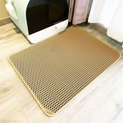 Heavy Duty Cat Litter Mat/Waterproof 2 Layer Non Slip Washable Pet Floor Protector Litter Box Sand Stopper