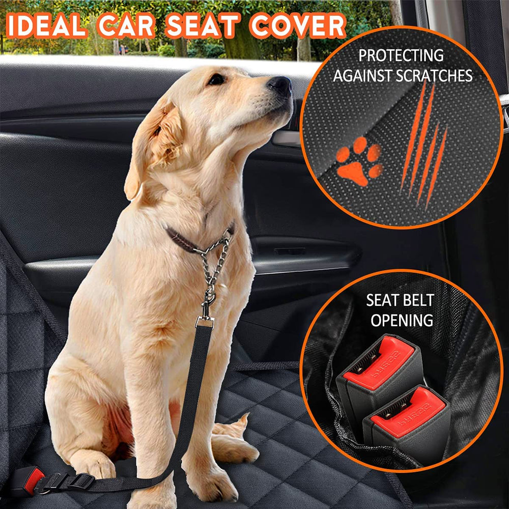 Waterproof Bench Car Seat Cover, Non-Slip React Seat Cover Fits Middle Armrest for Most Cars Trucks SUVs - Black