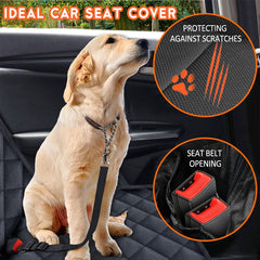 Waterproof Bench Car Seat Cover, Non-Slip React Seat Cover Fits Middle Armrest for Most Cars Trucks SUVs - Black