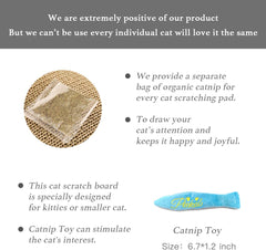 Reversible Cat Cat Scratch Pad Kitty Corrugated Scratching Bed Catnip Included (1 Pack)