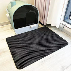 Heavy Duty Cat Litter Mat/Waterproof 2 Layer Non Slip Washable Pet Floor Protector Litter Box Sand Stopper
