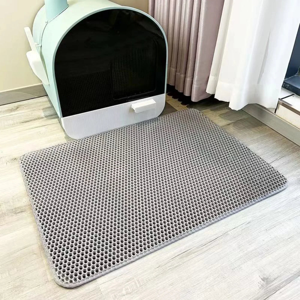 Heavy Duty Cat Litter Mat/Waterproof 2 Layer Non Slip Washable Pet Floor Protector Litter Box Sand Stopper