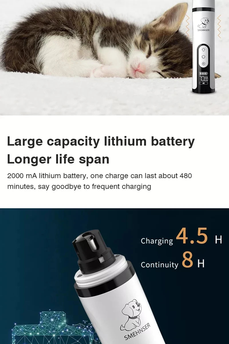 Quiet Rechargeable Pet Nail Grinder