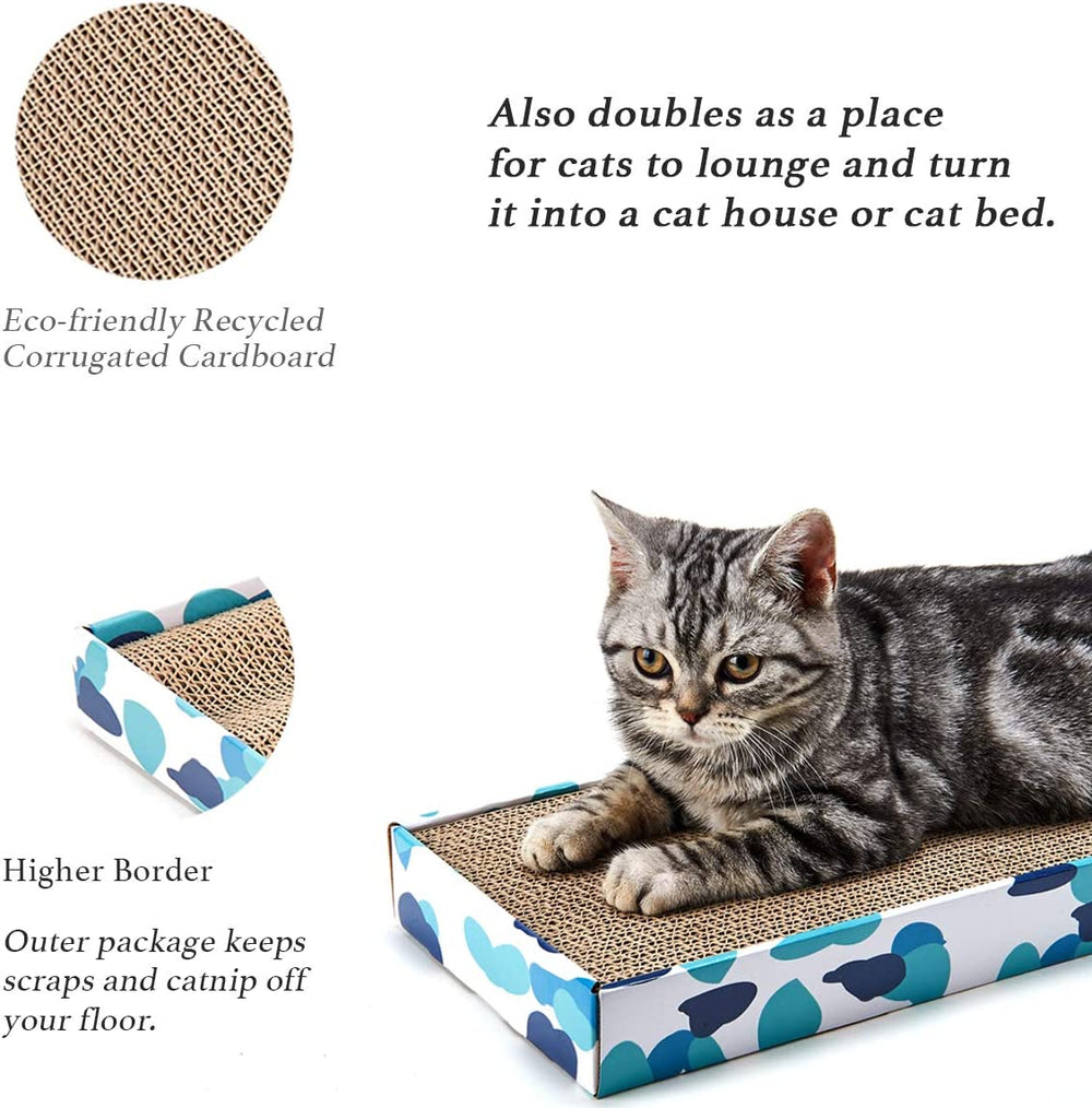 Reversible Cat Cat Scratch Pad Kitty Corrugated Scratching Bed Catnip Included (1 Pack)