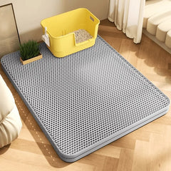 Heavy Duty Cat Litter Mat/Waterproof 2 Layer Non Slip Washable Pet Floor Protector Litter Box Sand Stopper