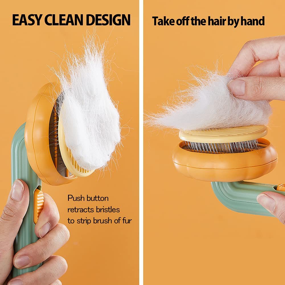 Self-Cleaning Slicker Brush – Gentle Pet Grooming