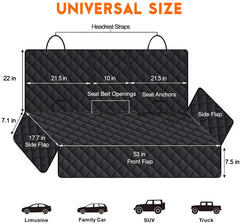 Waterproof Bench Car Seat Cover, Non-Slip React Seat Cover Fits Middle Armrest for Most Cars Trucks SUVs - Black