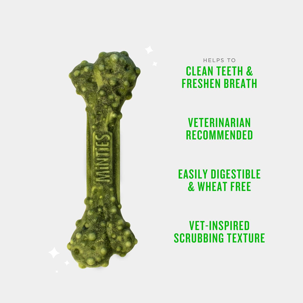 Get Fresh Breath: 40-Count Minties Dental Bone Treats for Dogs Under 40 lbs | Vet Recommended