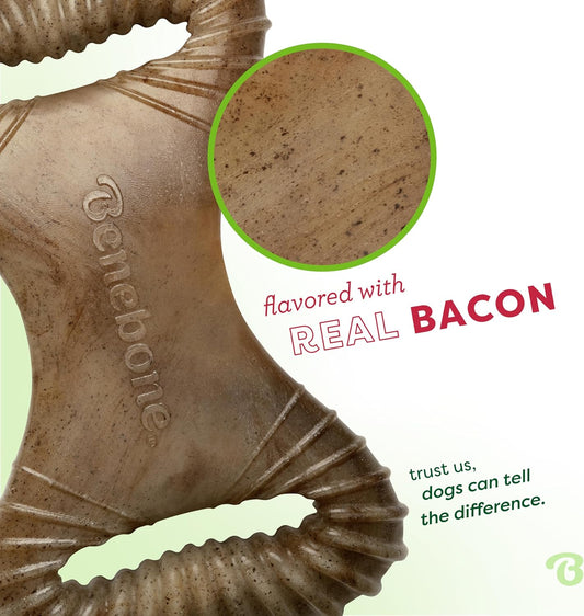 Aggressive Chewers: Unbreakable Dental Dog Bone with Real USA Bacon