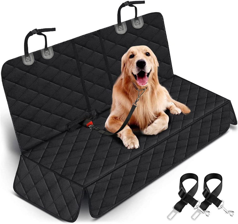 Waterproof Bench Car Seat Cover, Non-Slip React Seat Cover Fits Middle Armrest for Most Cars Trucks SUVs - Black