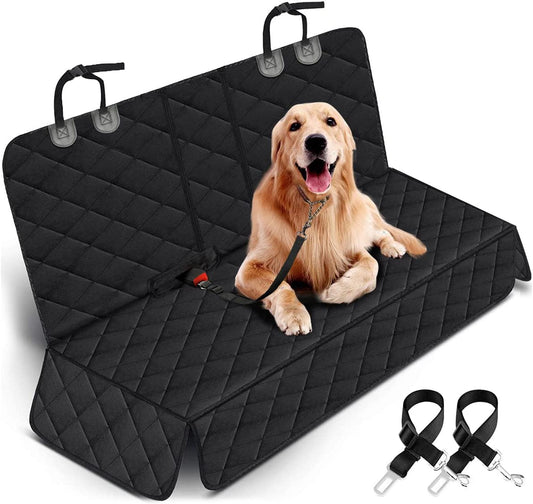 Waterproof Bench Car Seat Cover, Non-Slip React Seat Cover Fits Middle Armrest for Most Cars Trucks SUVs - Black