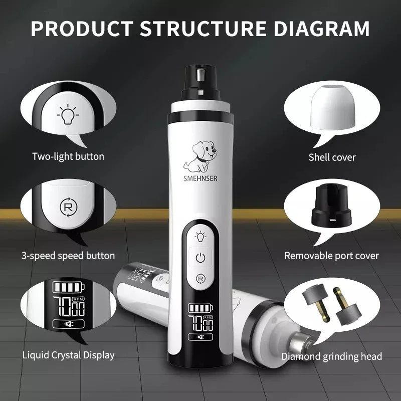 Quiet Rechargeable Pet Nail Grinder