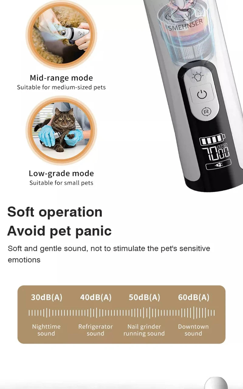Quiet Rechargeable Pet Nail Grinder